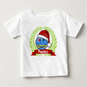 T-shirt Pour Bébé Style gai de Noël de drapeau d'Aruba (Devant)