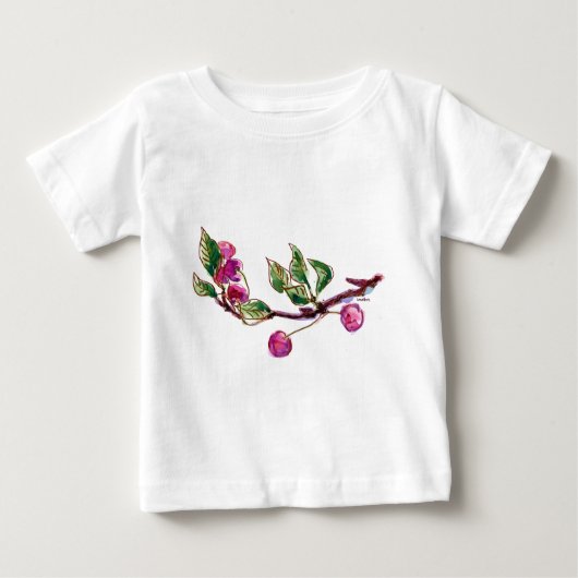 T-shirt Pour Bébé Succursale de cerise (Devant)