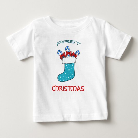 T-shirt Pour Bébé Sucré bonbon de Noël (Devant)
