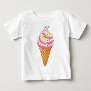 T-shirt Pour Bébé sundae fraise en cône gaufre avec garniture