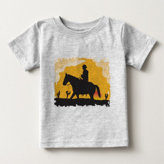 T-shirt Pour Bébé Sunset Cowboy (Devant)