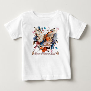 T-shirt Pour Bébé Super Âme Naturelle : Jardin des Papillons