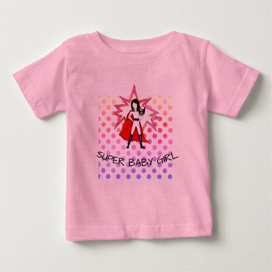 T-shirt Pour Bébé SUPER BÉBÉ FILLE costume tutu avec une superhe fil (Devant)