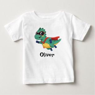 T-shirt Pour Bébé Super Dino Héros – T-Rex Volant Mignon avec Cape
