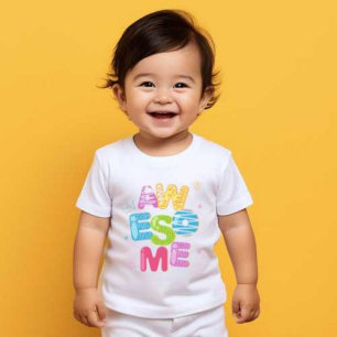 T-shirt Pour Bébé Super World Meilleur Beau Bébé T-shirt blanc