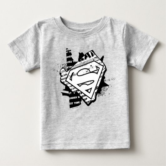 T-shirt Pour Bébé Supergirl Newsprint S-Shield (Devant)
