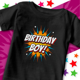 T-shirt Pour Bébé Superhero Party Comic Book Hero Birthday Boy