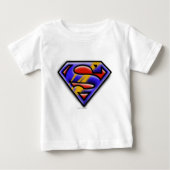 T-shirt Pour Bébé Superman S-Shield | Logo de l'aérographe violet (Devant)