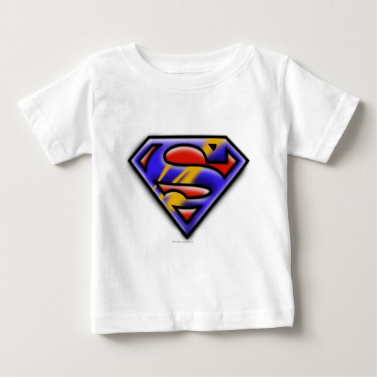 T-shirt Pour Bébé Superman S-Shield | Logo de l'aérographe violet (Devant)
