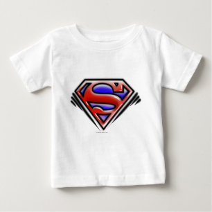 T-shirt Pour Bébé Superman S-Shield   Logo Red Airbrush
