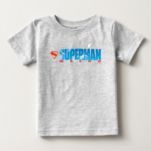 T-shirt Pour Bébé Superman silhouette dans le ciel (Devant)