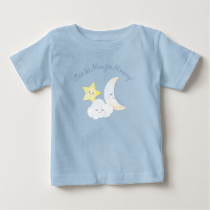 T-shirt Pour Bébé Sur la Lune et le Baby shower des étoiles