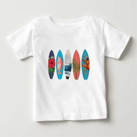 T-shirt Pour Bébé Surf coloré (Devant)