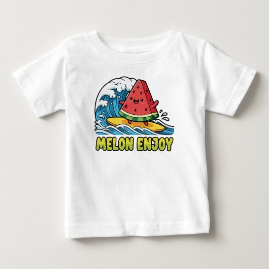 T-shirt Pour Bébé Surf & Snack (Devant)