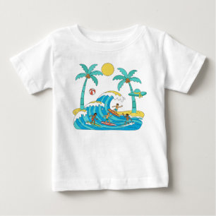 T-shirt Pour Bébé Surf & Waves – T-Shirt Cartoon Bébé Plage