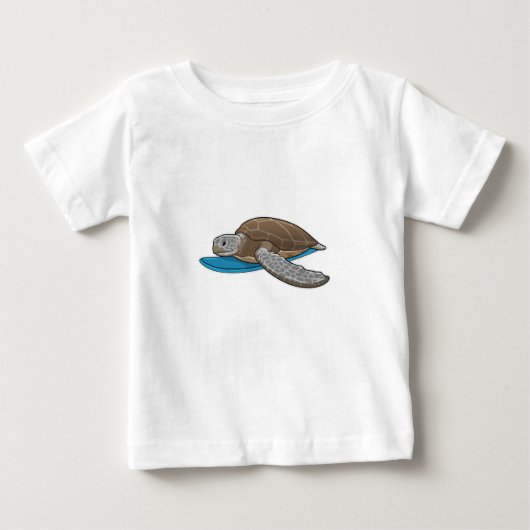 T-shirt Pour Bébé Surfer sur tortue (Devant)