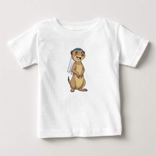 T-shirt Pour Bébé Suricate en mariée avec voile (Devant)
