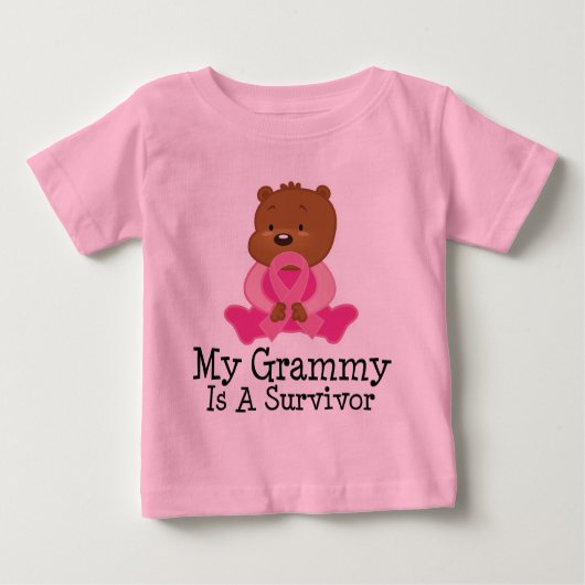 T-shirt Pour Bébé Survivant Grammy de cancer du sein (Devant)