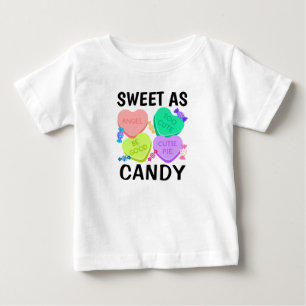 T-shirt Pour Bébé Sweet As Candy Saint Valentin T-shirt bébé