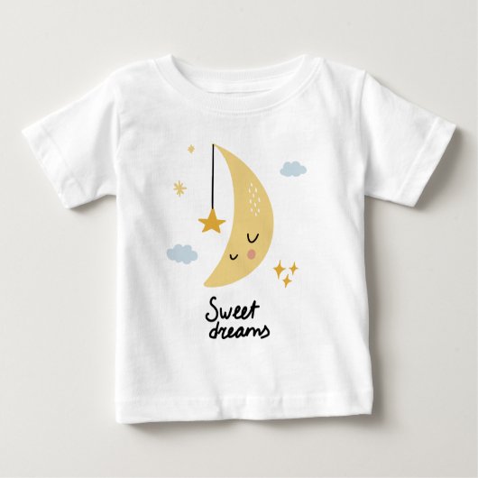 T-shirt Pour Bébé Sweet Dreams Moon & Stars (Devant)