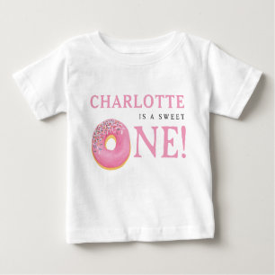 T-shirt Pour Bébé Sweet One Donut Rose 1er fête d'anniversaire