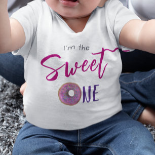 T-shirt Pour Bébé Sweet One Donut Rose Girl 1er anniversaire fête