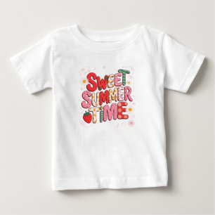 T-shirt Pour Bébé Sweet Summer Time Coquette Strawberry Retro Beach