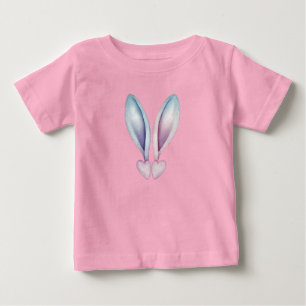 T-shirt Pour Bébé Symbole de cœur d'oreille de lapin mignon