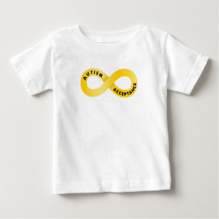 T-shirt Pour Bébé Symbole de l'infini or pour l'autisme