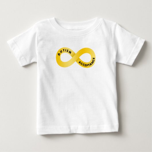 T-shirt Pour Bébé Symbole de l'infini or pour l'autisme (Devant)