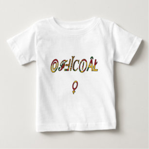 T-shirt Pour Bébé Symbole féminin inversé "OFFICIAL" Imprimer