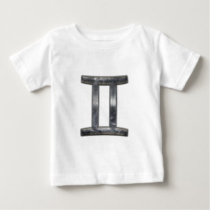 T-shirt Pour Bébé Symbole Gemini Zodiac en Grunge style dévêtu