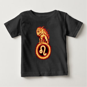 T-shirt Pour Bébé Symbole Lion d'incendie - signe Léon Zodiaque