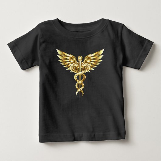 T-shirt Pour Bébé Symbole Polygonal Or Caduceus (Devant)