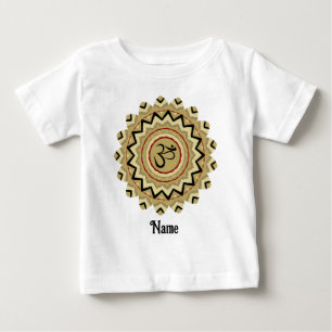 T-shirt Pour Bébé Symbole spirituel Mandala Yoga Om Symbole Rétro Cu
