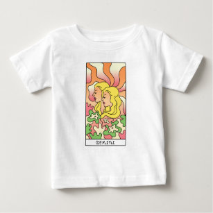T-shirt Pour Bébé SYMBOLE Zodiaque Gemini Art Abstrait Vintage