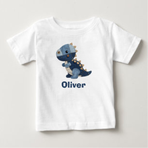 T-shirt Pour Bébé T-Rex bébé en denim patchwork