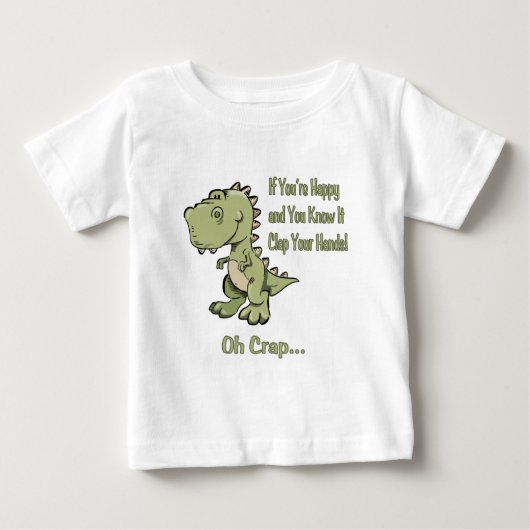 T-shirt Pour Bébé T-Rex heureux (Devant)
