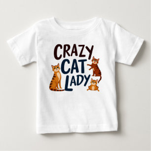 T-shirt Pour Bébé T-shirt bébé adorable – Dame folle de chats avec d