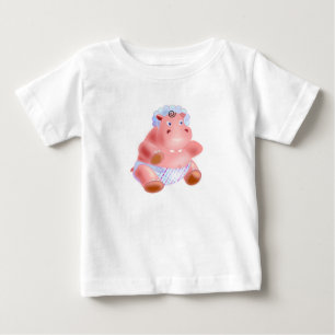 T-shirt Pour Bébé T-shirt bébé amusant avec Happy Baby Hippo