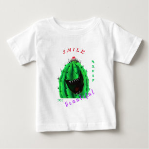 T-shirt Pour Bébé T-shirt bébé amusant avec Happy Cactus - Smile