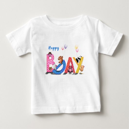 T-shirt Pour Bébé T-shirt bébé anniversaire Joyeux Bears Party Amusa (Devant)