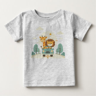 T-shirt Pour Bébé T-shirt bébé avec de mignons animaux de dessin