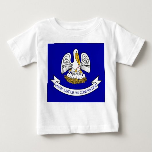 T-shirt Pour Bébé T-shirt bébé avec Drapeau de Louisiane (Devant)
