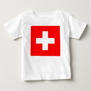 T-shirt Pour Bébé T-shirt bébé avec Drapeau de Suisse