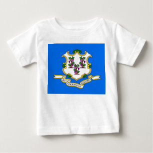 T-shirt Pour Bébé T-shirt bébé avec drapeau du Connecticut