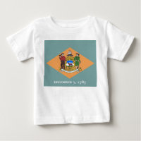 T-shirt bébé avec drapeau du Delaware