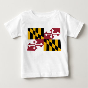 T-shirt Pour Bébé T-shirt bébé avec drapeau du Maryland, U.S.A.