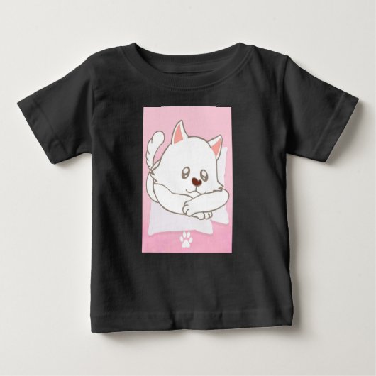 T-shirt Pour Bébé T-shirt bébé avec impression de chat mignon (Devant)