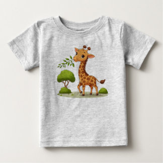 T-shirt Pour Bébé T-shirt bébé avec imprimé de la jolie girafe